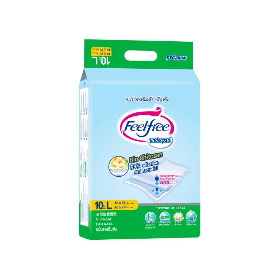 แผ่นรองซึมซับ FEELFREE ไซซ์ L 10 ชิ้น X 1แพ็ค_0